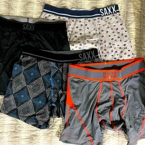 LOT 4 pair SAXX boxer briefs.